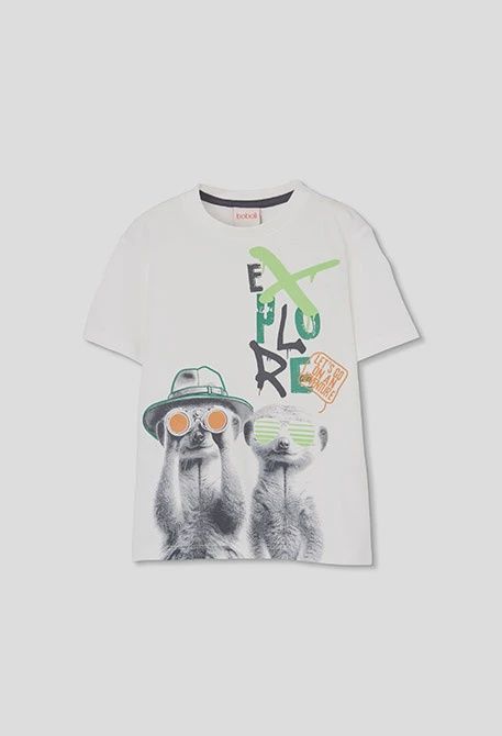 Boy's White Exploring Meerkats T-Shirt - 513144