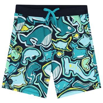 Boy's Navy Sea Life Bermuda Shorts - 543057