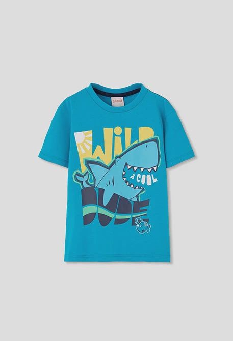 Boy's Cyan Shark T-Shirt - 543046