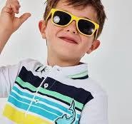 Boy's White Striped Polo Shirt - 543079