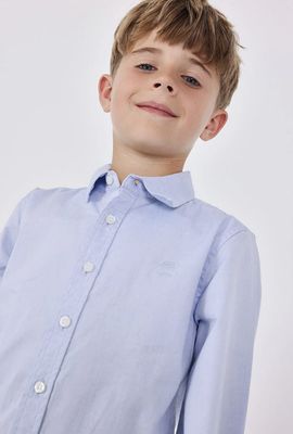 Boy's Blue Oxford Long Sleeve Shirt - 873109