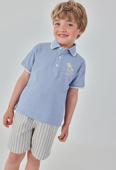 Boy's Blue Palm Island Polo Shirt - 833004