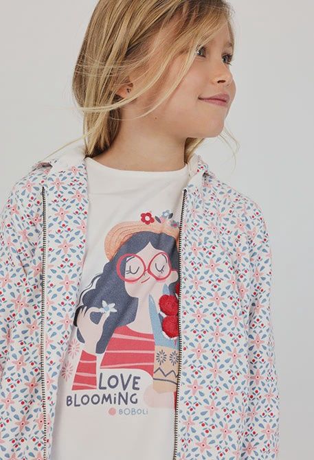 Girl's Offwhite Stars Zipped Hoodie - 303118