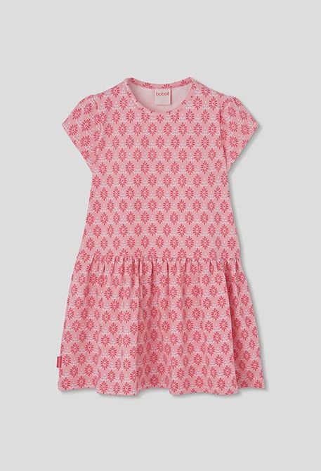 Girl's Pink Printed Dress - 303129