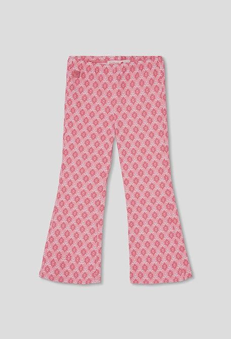 Girl's Pink Printed Leggings - 303040