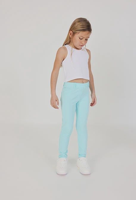 Girl's Aqua Blue Jeggings - 493073