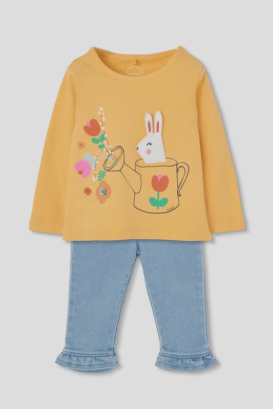 Baby Girl Yellow Top/Jeans Set - 143008 Baby Girl Yellow Top/Jeans Set - 143008