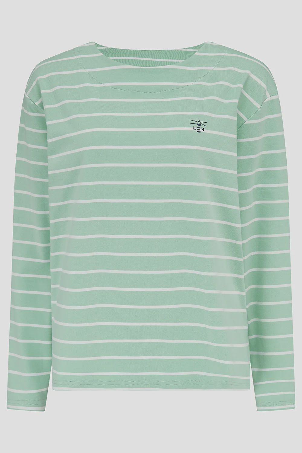 Causeway Long Sleeve Breton Top - Soft Pistachio Stripe