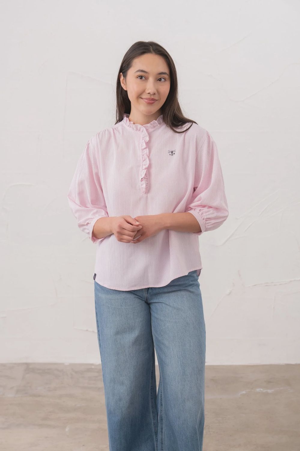 Thea Blouse - Pink Stripe
