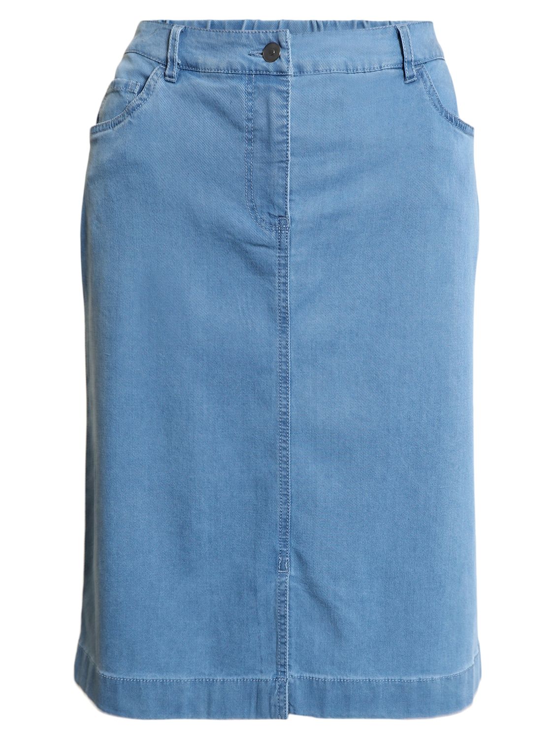 Washed Denim Blue Skirt - 219858