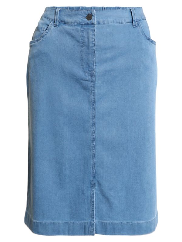 Washed Denim Blue Skirt - 219858
