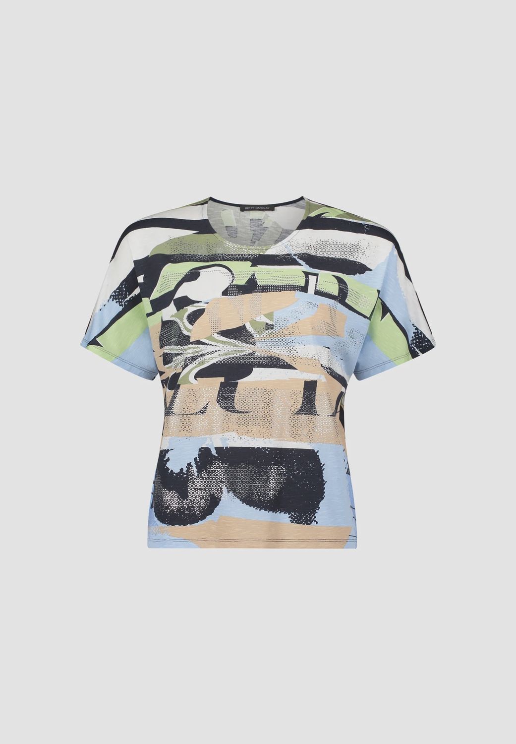 Multi Colour Short Sleeve Top with Rhinestones - 2751/1813