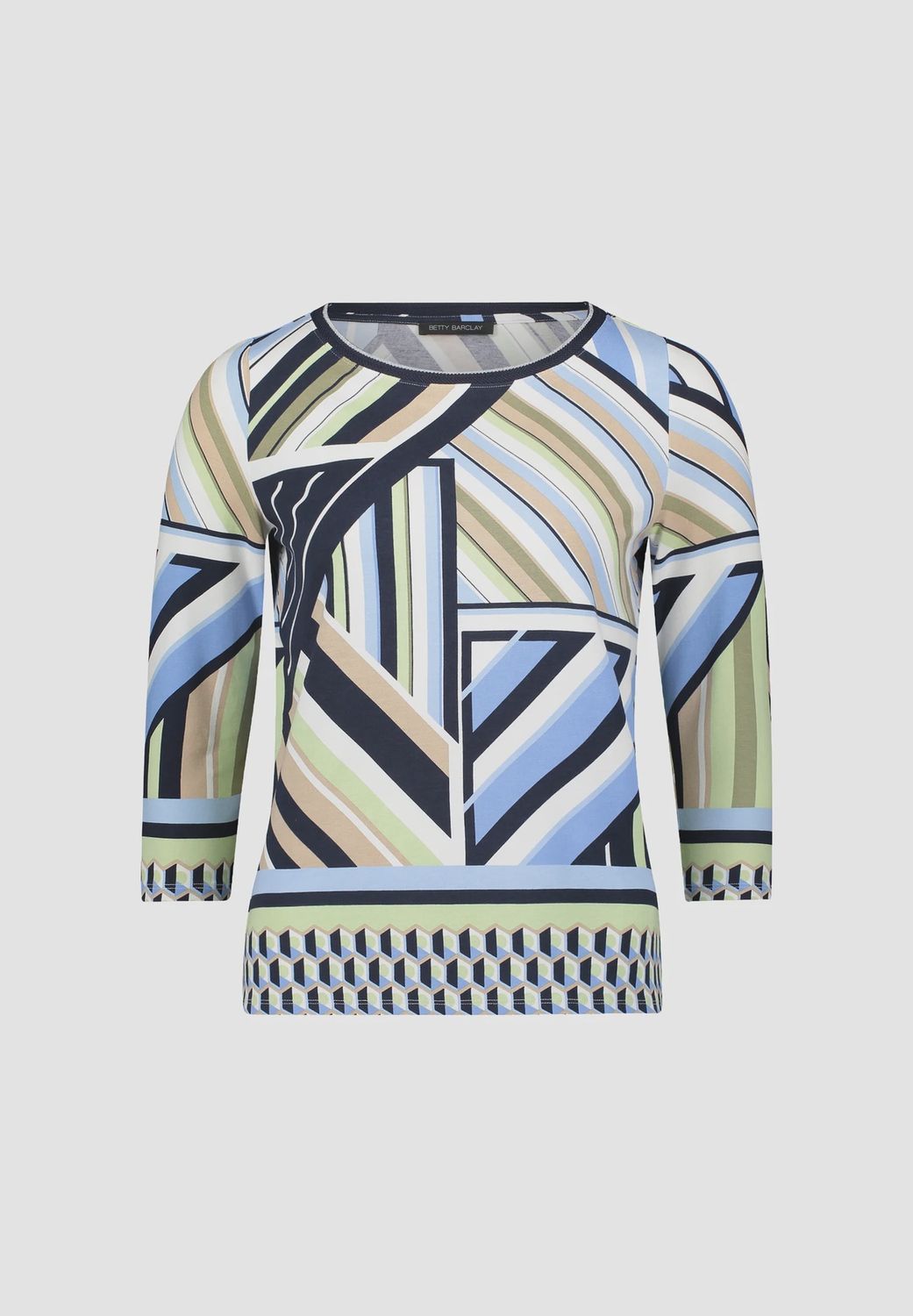 Multi Geo Striped 3/4 Sleeve Top - 2749/1811