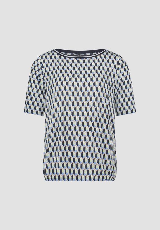 Navy Geo Print Short Sleeve Top - 2806/1989 Navy Geo Print Short Sleeve Top - 2806/1989