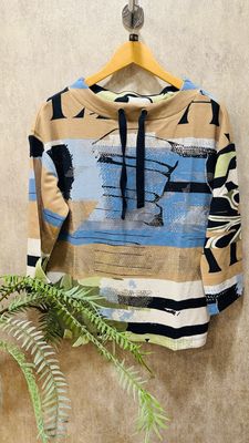 Multi Colour Drawstring Sweatshirt with Rhinestones - 2757/1815