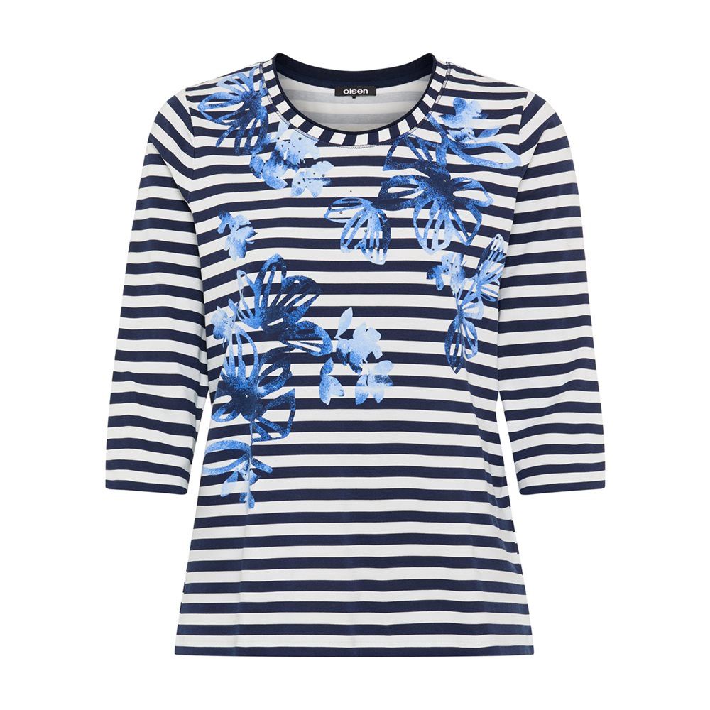 Riviera Mood Ink Blue Decorative Striped Top - 11105335