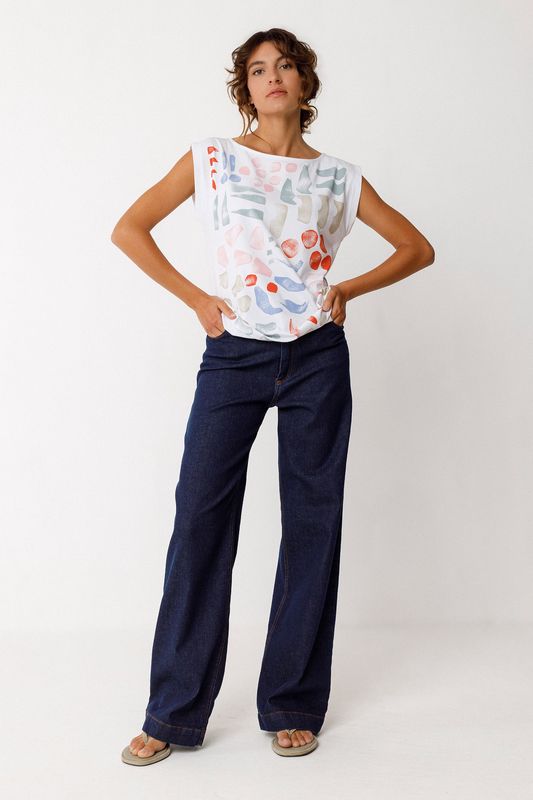 Marixol - GOTS T-Shirt in Orange Multicolour