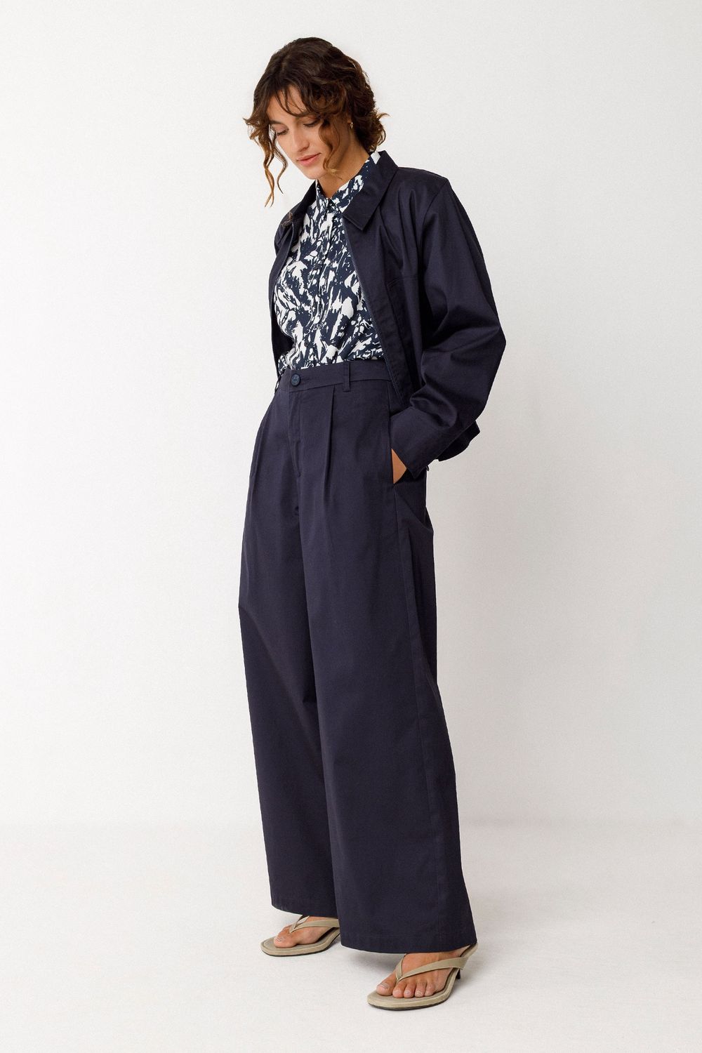 Ena - GOTS Trouser in Navy