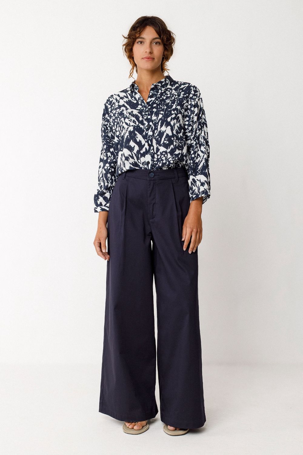 Ena - GOTS Trouser in Navy, Size: 8, Style: STR0611-0B9