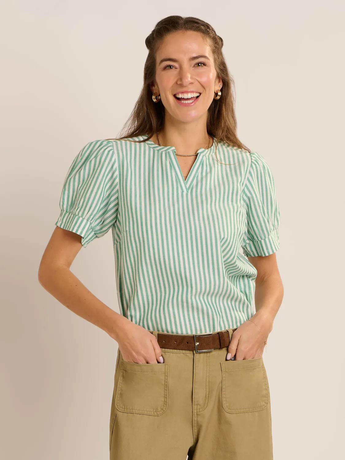 Bruni Stripe Blouse Green