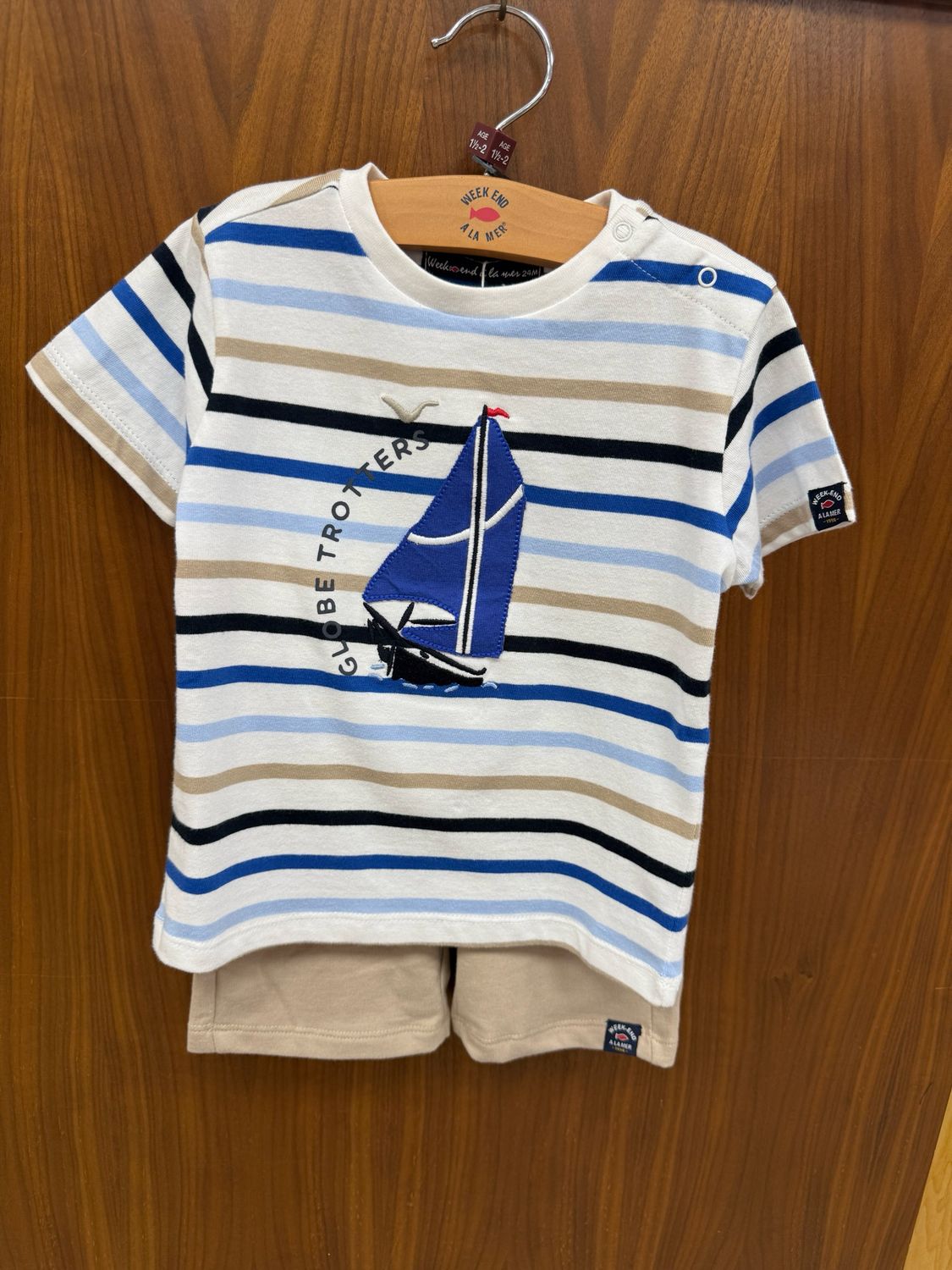 Odyssee Set - White Stripes/Taupe