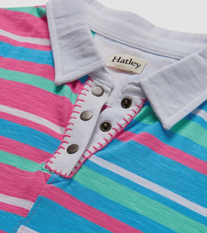 Girls Mixed Stripes Cotton Polo Dress