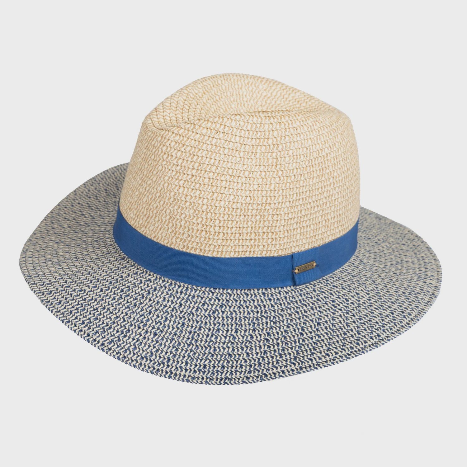 Dents Paperstraw Hat Large Brim Panama - Navy 3-1386