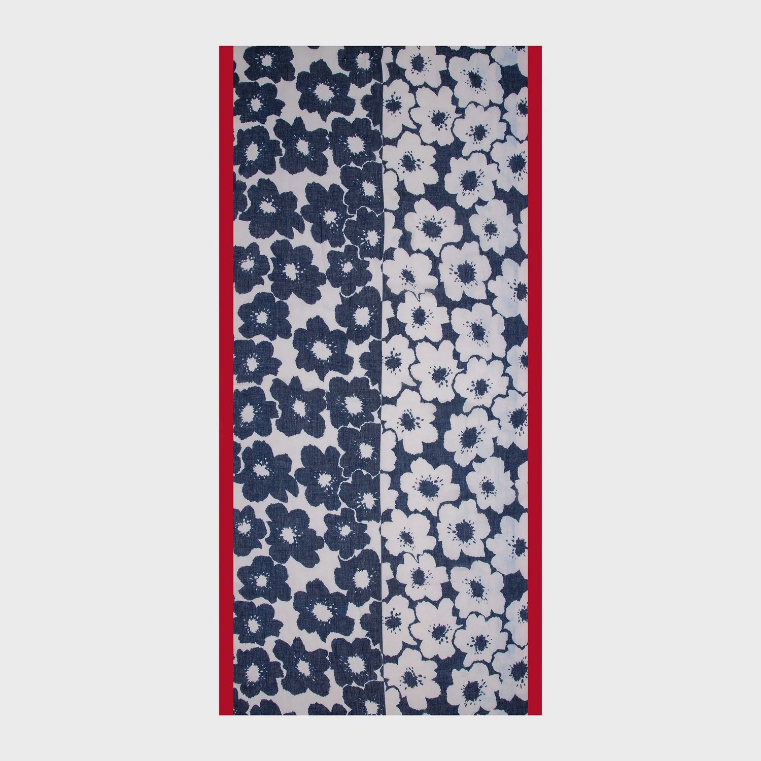 Dents- Scarf with Abstract Floral Pattern -Navy 4-2621