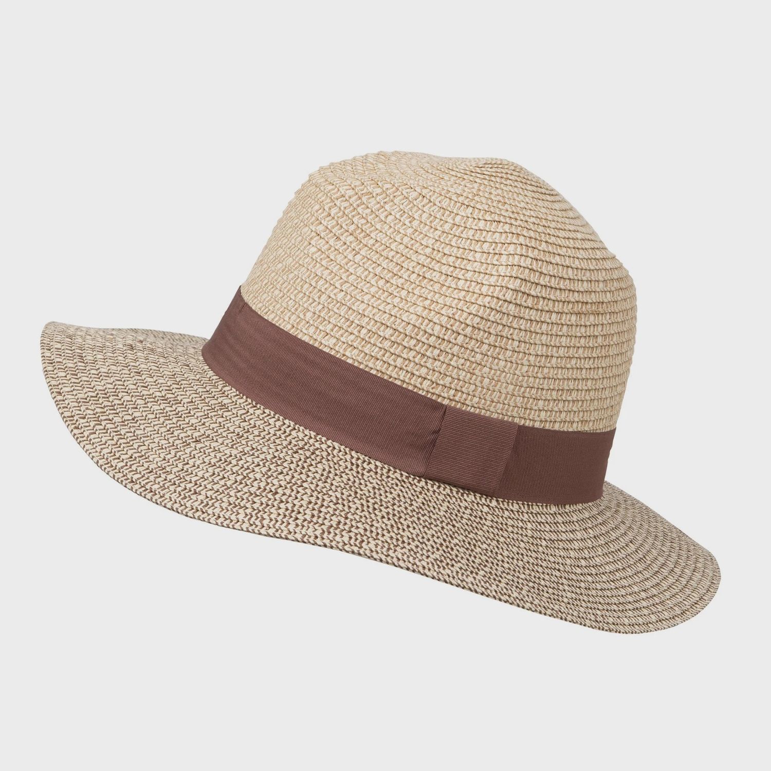 Dents Paperstraw Hat Large Brim Panama - Chocolate 3-1386