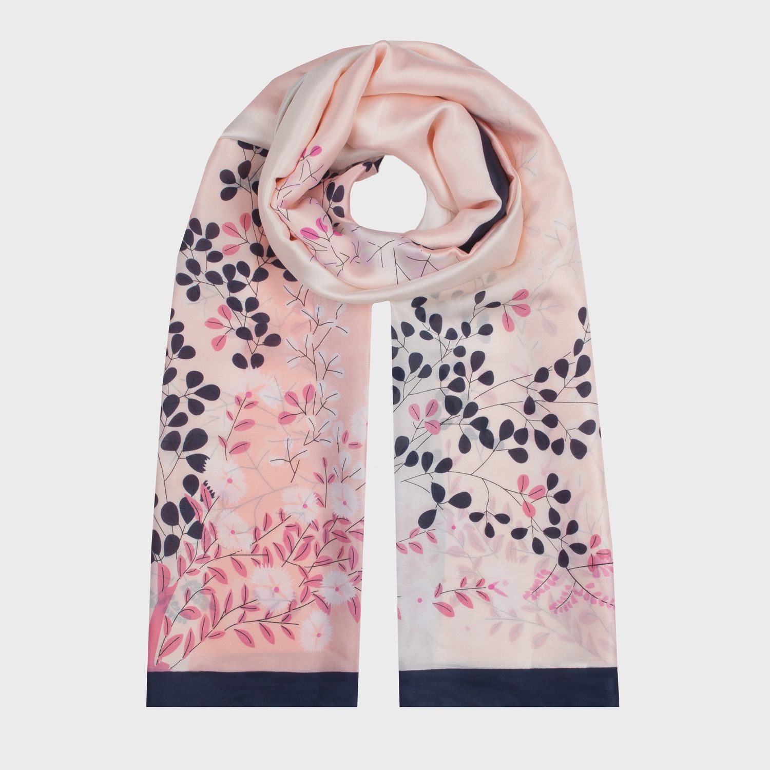 Dents - Colour Block Satin Scarf - Pink 4-2892