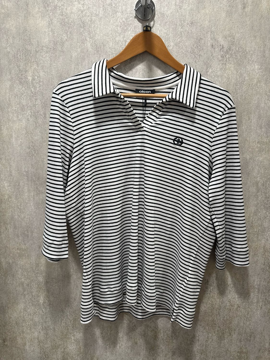 Golden Glow Black/White Striped Polo Shirt - 11105342