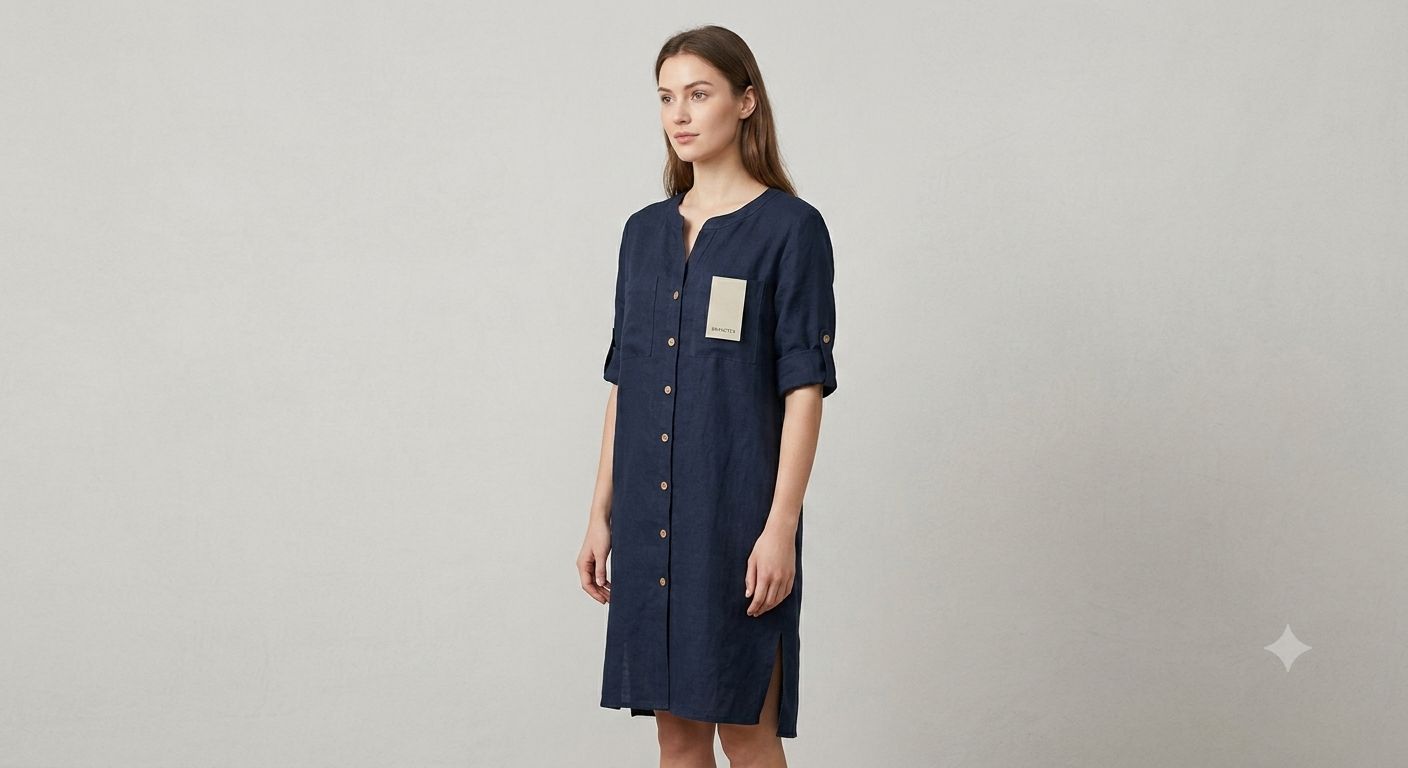 Medieval Blue Linen Mix Dress 218462, Size: 10