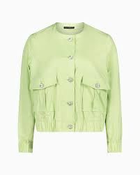 Collarless Foam Green Short Jacket - 4727/1708