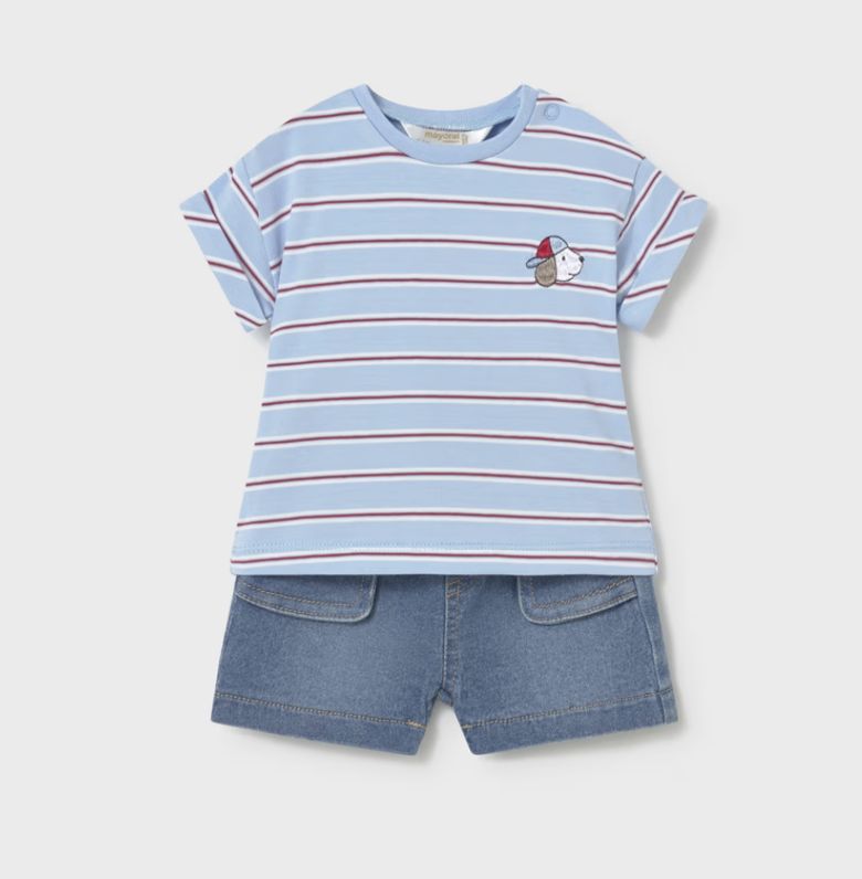 Newborn T-Shirt &amp; Shorts Set 1284 - Waves
