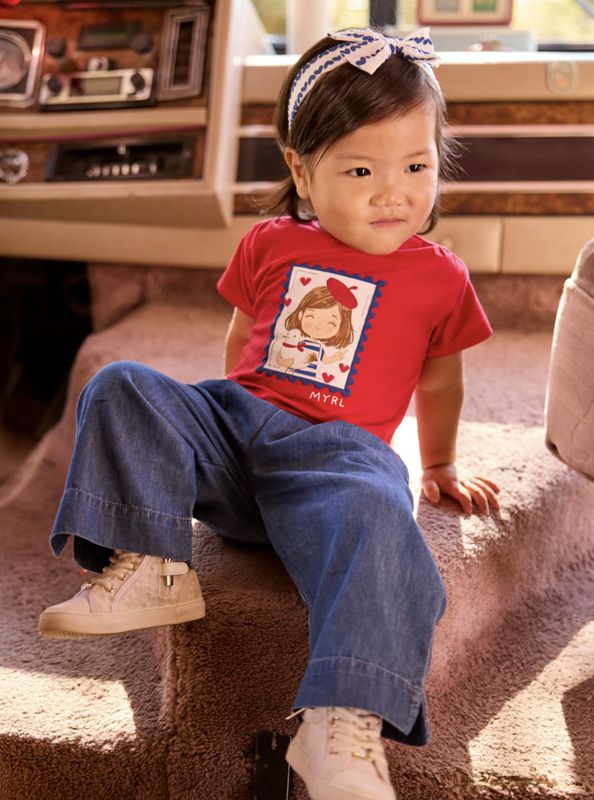 Baby Girl's Long Flowy Trousers 1526 - Denim