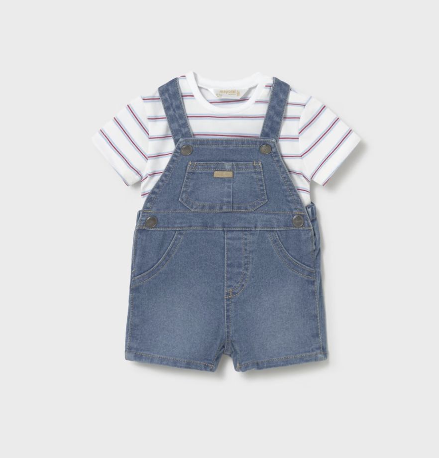 Newborn Boy's Denim Dungaree Set 1623