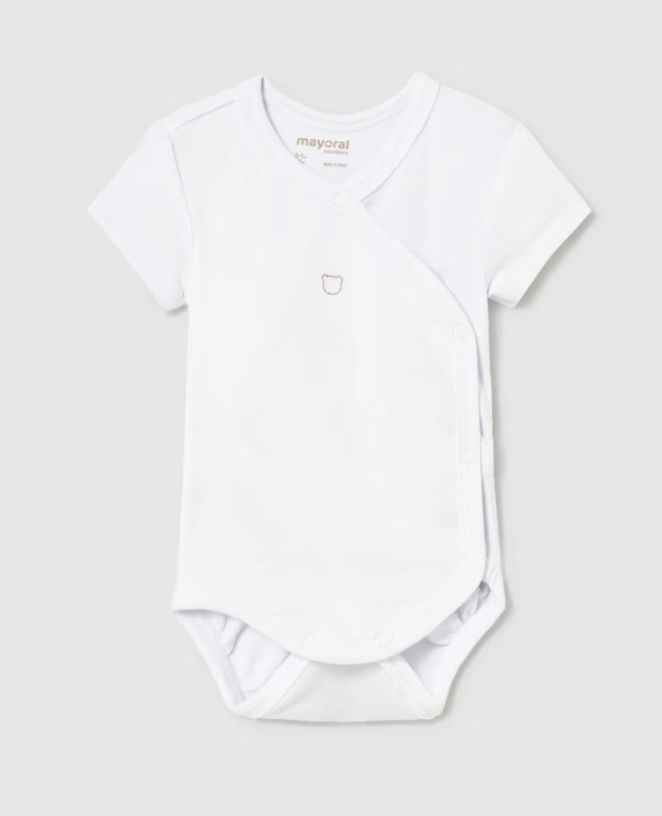 Newborn Short Sleeve Bodysuit 1713 - White