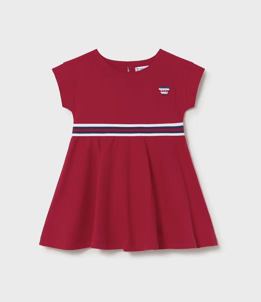 Baby Girl's Dress with Contrasting Detail 1918 - Red