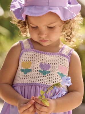 Baby Girl's Crotchet Combi Dress 1931 - Lilac