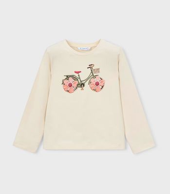 Girl's Bicycle Long Sleeve Top 3019 - Chickpea