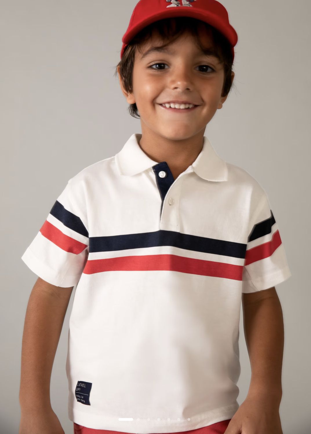 Boy's Striped Polo Shirt 3107 - Cream