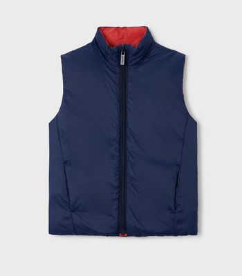 Boy's Reversible Gilet 3380 - Tomato/Navy
