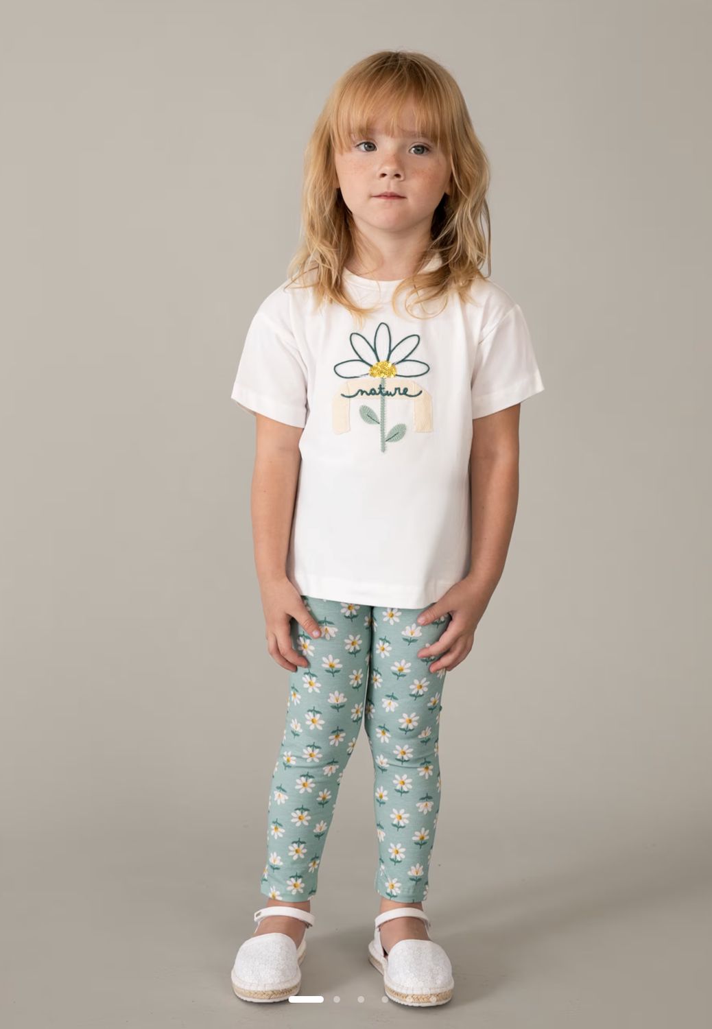 Girl's Printed Leggings &amp; T-Shirt 3727 - Ocean