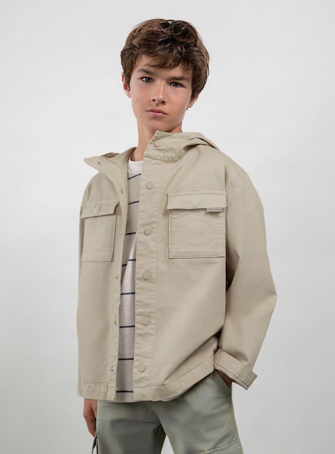 Boston Kids Hooded Jacket 6425 - Dark Sand