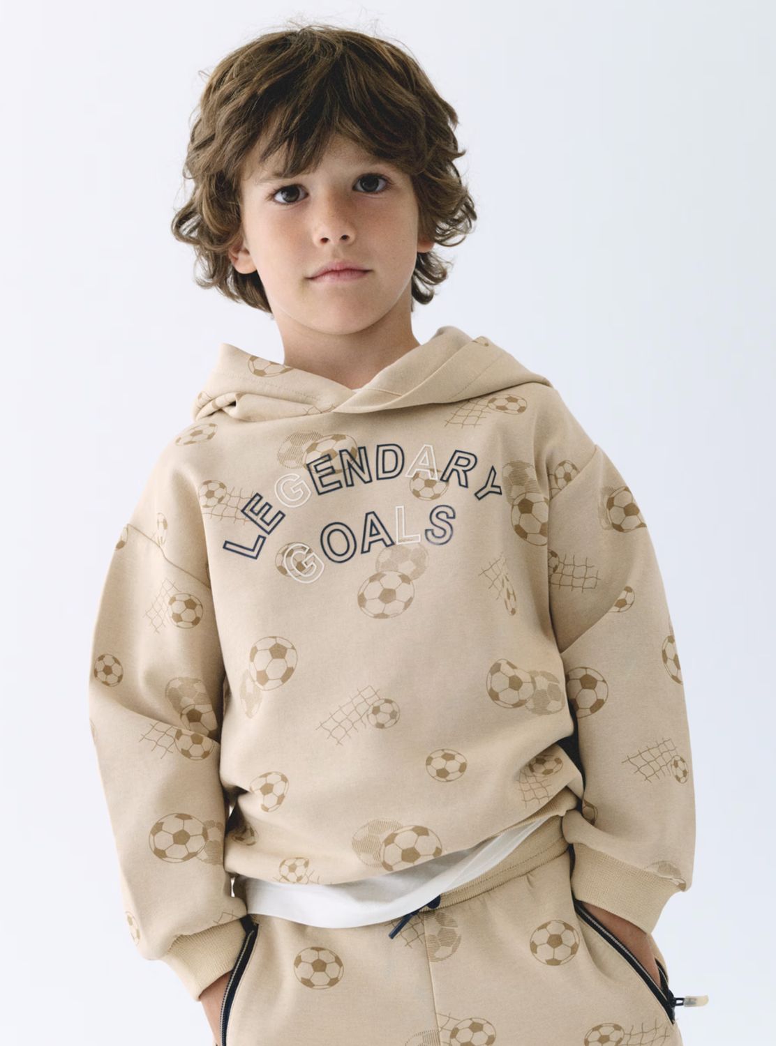 Boy's Football Hoody 3435 - Nut
