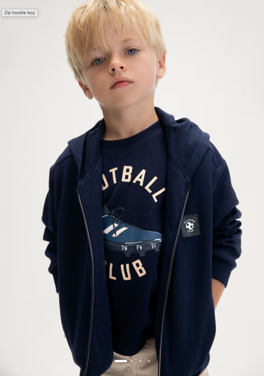 Boy's Zipped Hoodie 3442 - Navy