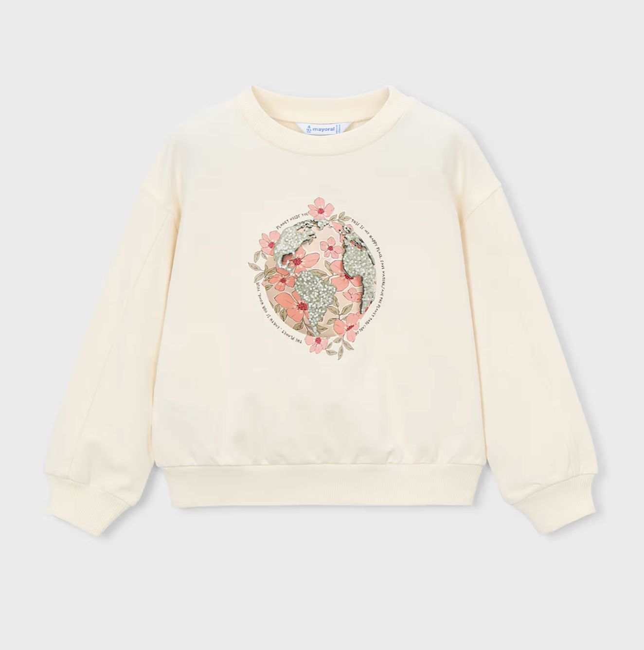 Girl's Graphic Sweatshirt 3448 - Chickpea, Size: 4Y