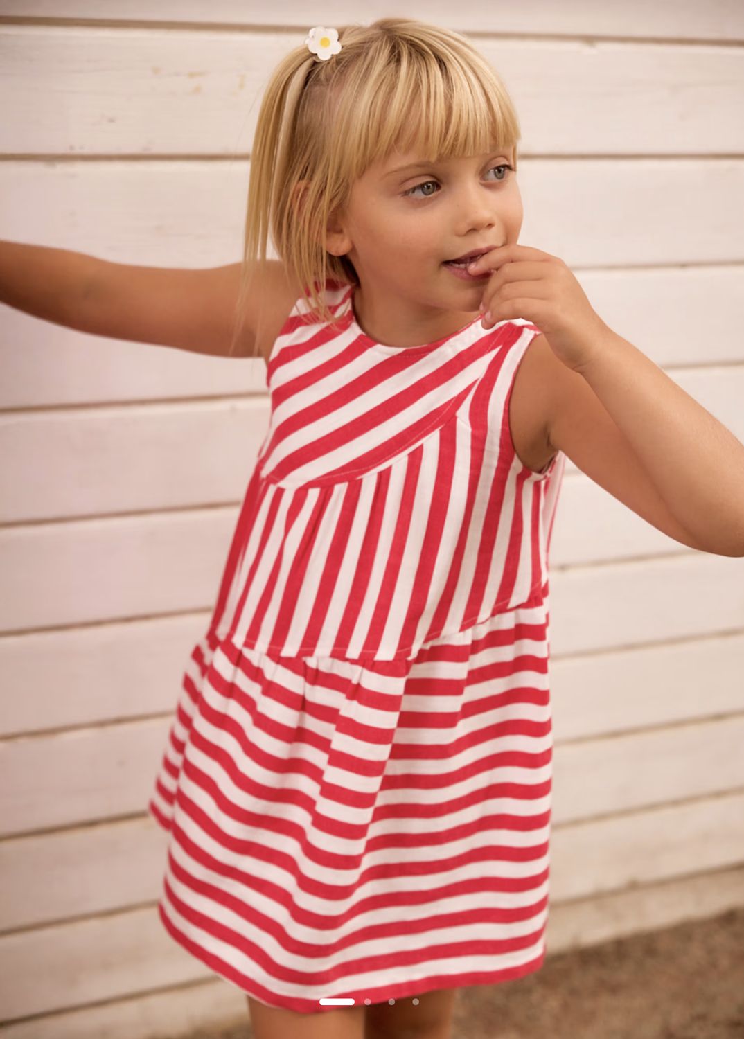 Girl's Striped Dress 3937 - Persimmon