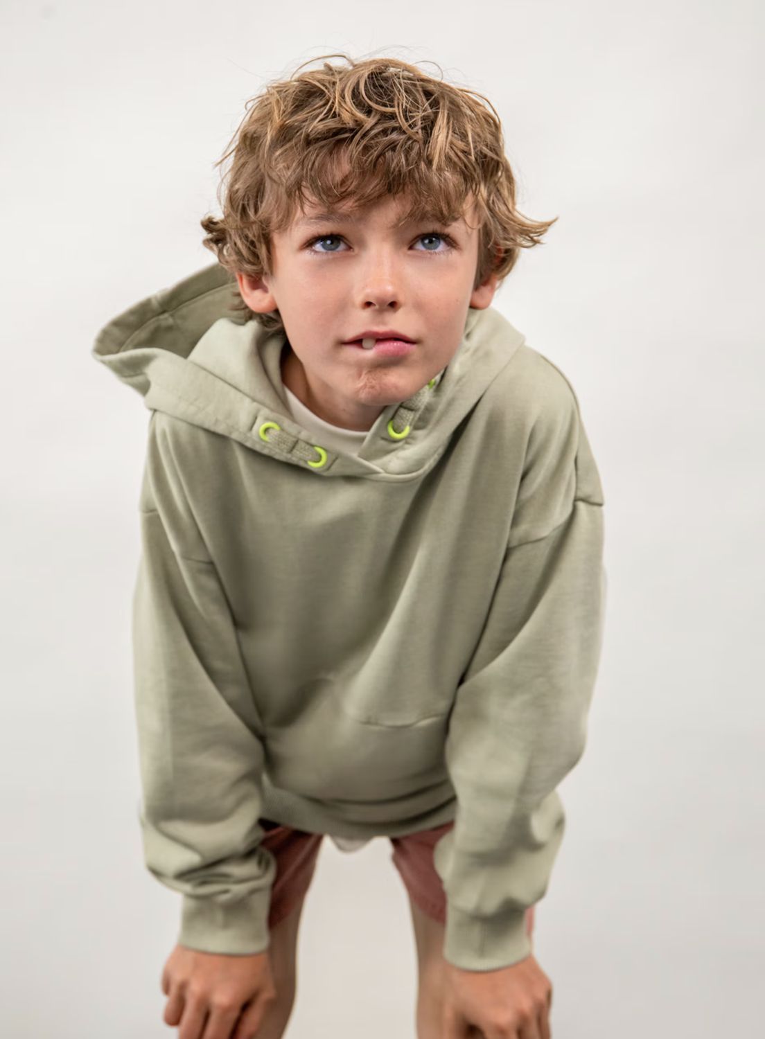 Boston Kids Hoodie 6424 - Light Olive