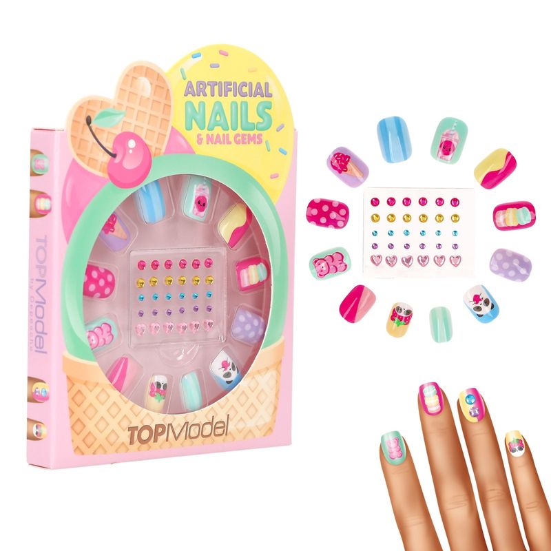 Artificial Nails And Deco Stone Set CANDY GLAM